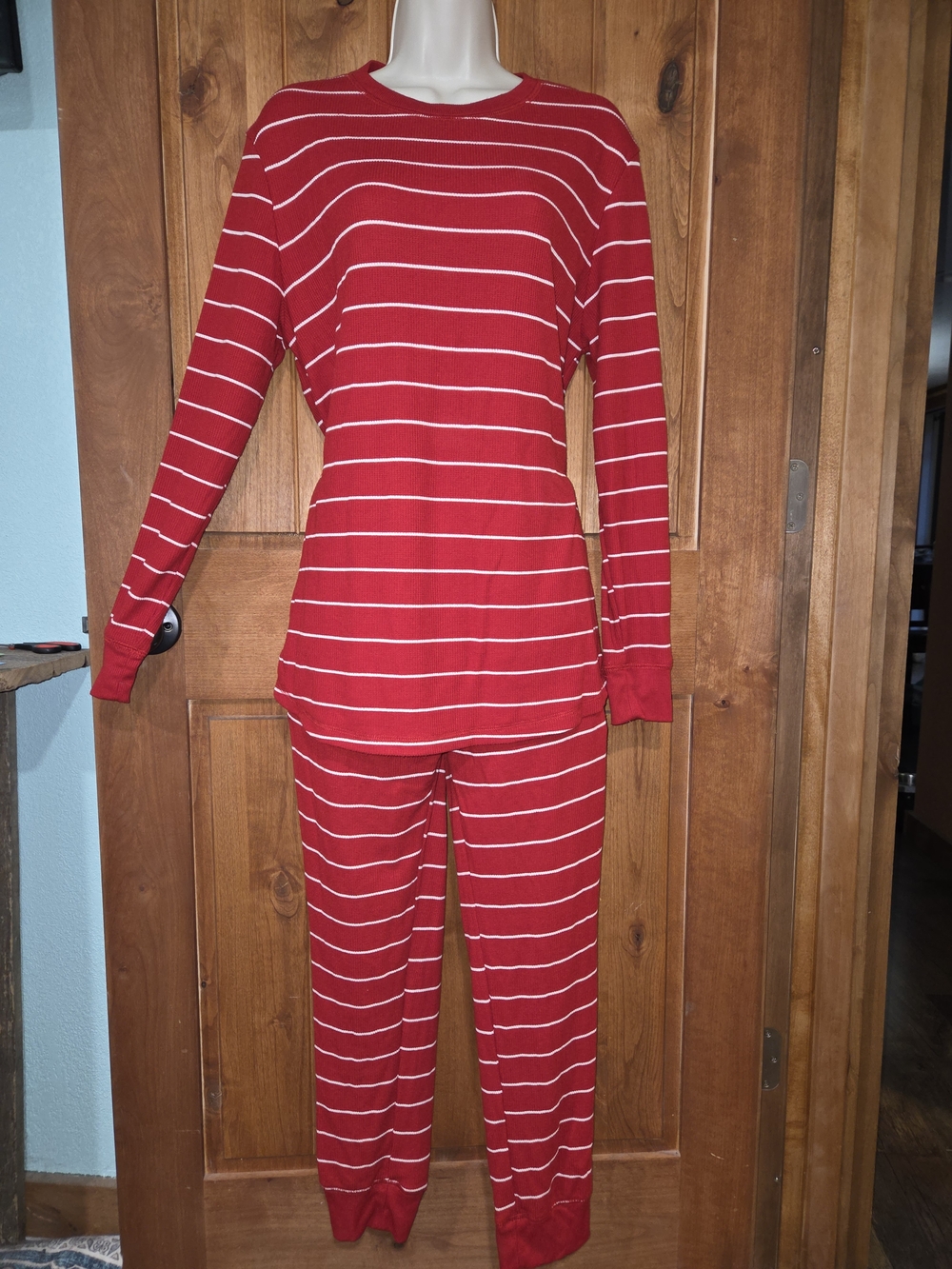 stars above‎ Red and White Striped Long Sleeve Pajama Set